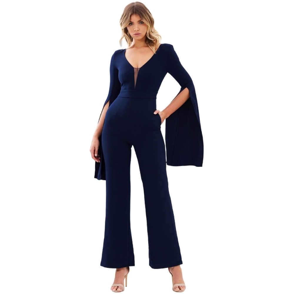 Miss Holly "Bambi" Jumpsuit, Size Medium, Navy Blue